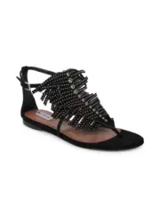 ALAÏA Paris New in Box Chamois Plume Fringe Leather Flat Sandal Womens size 37/7