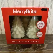 MERRY BRITE 2 PC Color Changing LED Christmas Tree Candles With Daily Timer. NIB