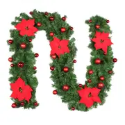 2.7M DIY LED Lights Christmas Garland PVC Rattan Ornament Merry Christmas Rattan Cane Wreath