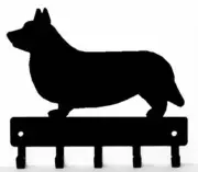 Cardigan Welsh Corgi Dog Key Rack/ Leash Hanger 5 Hooks - Made in USA