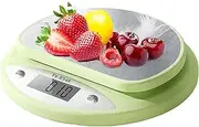 Green Kitchen Scale, Multi Functional Digital Food Scale with LCD Display, 11 ib (5kg) Capacity, 0.03 oz (1g) Precise Weight Measuring for Baking Cooking