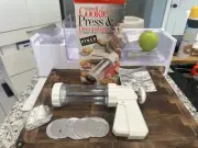 Decorating 21 Piece Set and cookie press vintage Pyrex New Still In Box