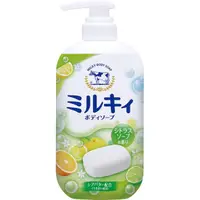 在飛比找蝦皮商城優惠-牛乳石鹼 牛乳精華沐浴乳柚子果香550ml