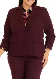 NEW CALVIN KLEIN RED PURPLE CAREER JACKET BLAZER SIZE 18 W WOMEN $159