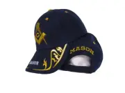 Dark Navy Blue FREEMASON Mason Masonic Feather Eggs Style Cap Hat X1