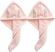 WOONEKY 2Pcs Quick Drying Fleece Hair Wraps for Women Comfortable and Convenient Bath Towels with Superior Water Absorption for Drying Present for Friends