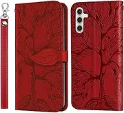 [Varohix] Case for Samsung Galaxy A35 Wallet Case with Card Holder/Slot Galaxy A35 Cover Slim Flip Folio PU Leather with Magnetic Kickstand,Red