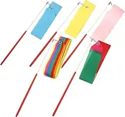 Kisangel 5pcs Dance Ribbons for Gymnastics Streamers for Performance Easy to Hold and Swing for Dance Jumping and Fitness Activities