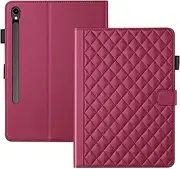 Nexue Case for Samsung Galaxy Tab S9 FE 5G 10.9 Inch/Galaxy Tab S9 11 Inch 2023, Multi-Angle Viewing Protective Cover with Pocket/Kickstand and Pencil Holder (Red)