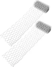 Abaodam 2Pcs Galvanized Hexagonal Mesh Chicken Wire Netting for Garden Protection and DIY Crafts Lightweight Barrier for Poultry Breeding Garden Fencing Insect Prevention