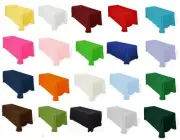 12 Rectangle 60"×126" Polyester Tablecloths 20 Colors 100% Seamless Made in USA