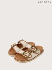 Monsoon Brown Wendy Double Strap Buckle Sandals (F83142) | $136