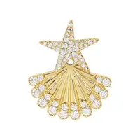 在飛比找momo購物網優惠-【apm MONACO】法國精品珠寶 閃耀金色鑲鋯海星貝殼單