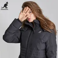 在飛比找蝦皮商城優惠-KANGOL 英國袋鼠 長版連帽羽絨外套 保暖 黑 KAOR