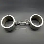 4cm High Oval Hand Cuffs Adult Games Stainless Steel Handcuffs Wrist Restraints