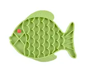 Centaurus Pet Dog Cat-Slow Feeder Fish Shape Food Bowl Anti Choking Feeding Dish Plate-Green