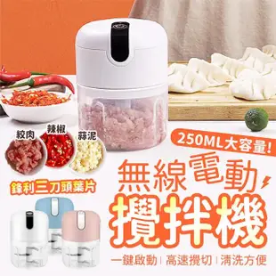 【Finger Pop指選好物】電動攪拌器250ml-買一送一(電動攪拌機/攪蒜末/絞肉機/料理器/嬰兒副食品輔食)