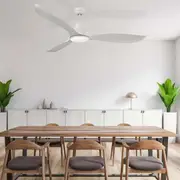 60" Wave DC Ceiling Fan Matt Black, Satin White with Light MWF1633 Martec Lighting