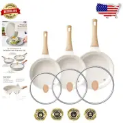 Versatile Nonstick Frying Pan Set - 8, 9.5 & 11 Inch Chef's Kitchen Essential
