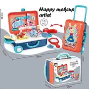 Kids Pretend Play Toy Set Suitcase Luggage Medical Doctor Case Kit Makeup Beauty Set Kitchen Toys Toys for Girls Boys Gift