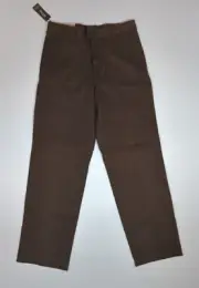 New Dockers Premium Sueded Khaki Pants Mens 30x32 Brown Flat Front Classic Fit