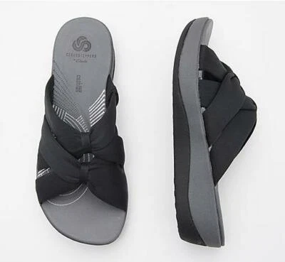 Clarks Womens Cloud Stepper Jersey Slide Sandals-Arla Dristi $54 TINI {&}
