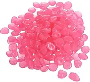 sourcing map 900pcs Glow Rocks 13-17mm Glow Pebbles Decoration in the Dark Luminous Stones Decor DIY Decorative Pink for Garden, Potted Plant, Fish Tank