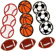 TOKIDNY 12Pcs Sports Ball Patches Wear Resistant Iron Repair Kits for Clothes Bags Hats and Shoes DIY Embellishments for Personal Style and Decoration