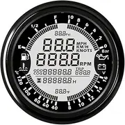 GPVPGHGRJ 85mm 12V GPS Tachometer 6 in 1 Multifunction Gauge Boat Oil Pressure Gauge 10 Bar Speedometer Boat RPM Meter Compatible with Moto Speedometer(BN-10 Bar)
