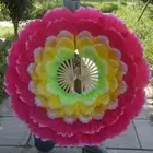 Half-folded Dance Fan Double-sided Peony Square Dance Fan Decorative Craft