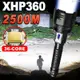 超強大的 LED 手電筒 XHP360 可充電工作手電筒 Usb 可變焦戰術閃光燈 18650 露營狩獵燈籠