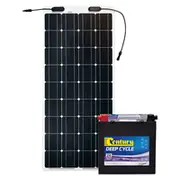 Century 55Ah AGM Deep Cycle Battery Bundle with eArc 100W Flexible Solar Panel