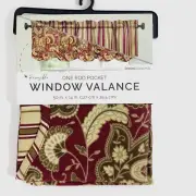 Reversible Rod Pocket Window Curtain Valance Drexel Burgundy Ellery Holdings New