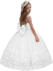 [ABAO SISTER] Flower Girl Dress Lace Embroidery Princess Pageant Ball Gown Kids First Communion Dresses