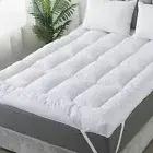 5 Inch Goose Duck Feather Bed Shredded Memory Foam Mattress Topper Pillowtop New
