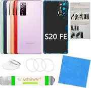 Galaxy S20 FE Back Glass Cover Replacement with Pre-Installed Camera Lens + All The Adhesive + Tool Kit for Samsung Galaxy S20 FE 5G SM-G780 SM-G781 All Carriers (Cloud Lavender)