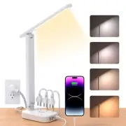 Power Strip with LED Desk Lamp 3 Outlets 4 USB Ports(2 USBC) 4 Modes 5 Level To