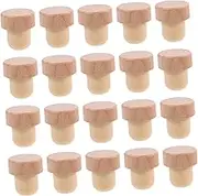Cabilock 20pcs Wooden Wine Stopper Corks for Wine Bottle Stoppers for Glass Bottles Corks Bulk Wood