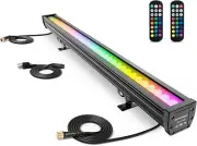 Linkable 144W RGBW LED Wall Washer Bar, Outdoor Waterproof, Hand Remote Control