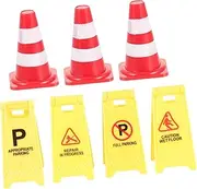 KOMBIUDA Educational Boys and Girls Road Sign Toys Set Mini Traffic Signs Cones Barricades for Classroom Party Use