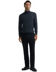 [Oxford] Turtle Neck Merino Wool Pullover in Charcoal