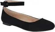 [Generic] Womens Flat Ankle Strap Ballet Pumps Ladies Ballerina Party Bridal Smart Shoes Shoes 3-8