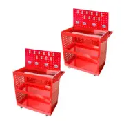 2X 3 Tier Tool Storage Cart Portable Service Utility Heavy Duty Mobile Trolley w