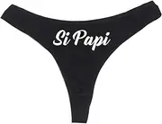 [Dirty Girl Undies] Si Papi Women's High Rise Sexy Thong, Dirty Undies! Black