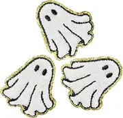 UTHCLO 3pcs Iron-on Patches: Ghost Embroidered Applique Patches with Strong Adhesive Backing Easy to Apply on Clothes Bags Hats for DIY Decoration