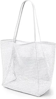 [KALIDI] Beach Mesh Tote Bag, Casual Tote Bag Hobo Women Foldable MAX 23L Shoulder Bag For Beach Picnic Vacation