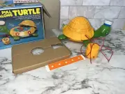 Vintage 1984 Lido Pull Along Turtle Toy Sailor Clock New Open Box Rare HTF
