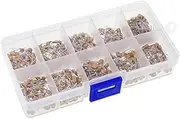 FELTECHELECTR 500pcs Assorted Radial Capacitor Kit Monolithic Ceramic with Plastic Box Values Each Tolerance for Electrical Projects