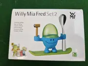 WMF "McEgg" Egg Cup Stainless Steel Spoon Blue NEW in BOX