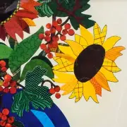 "Sunflower & Currants" 4 Photorealistic Floral Quilting Panel Applique Designs